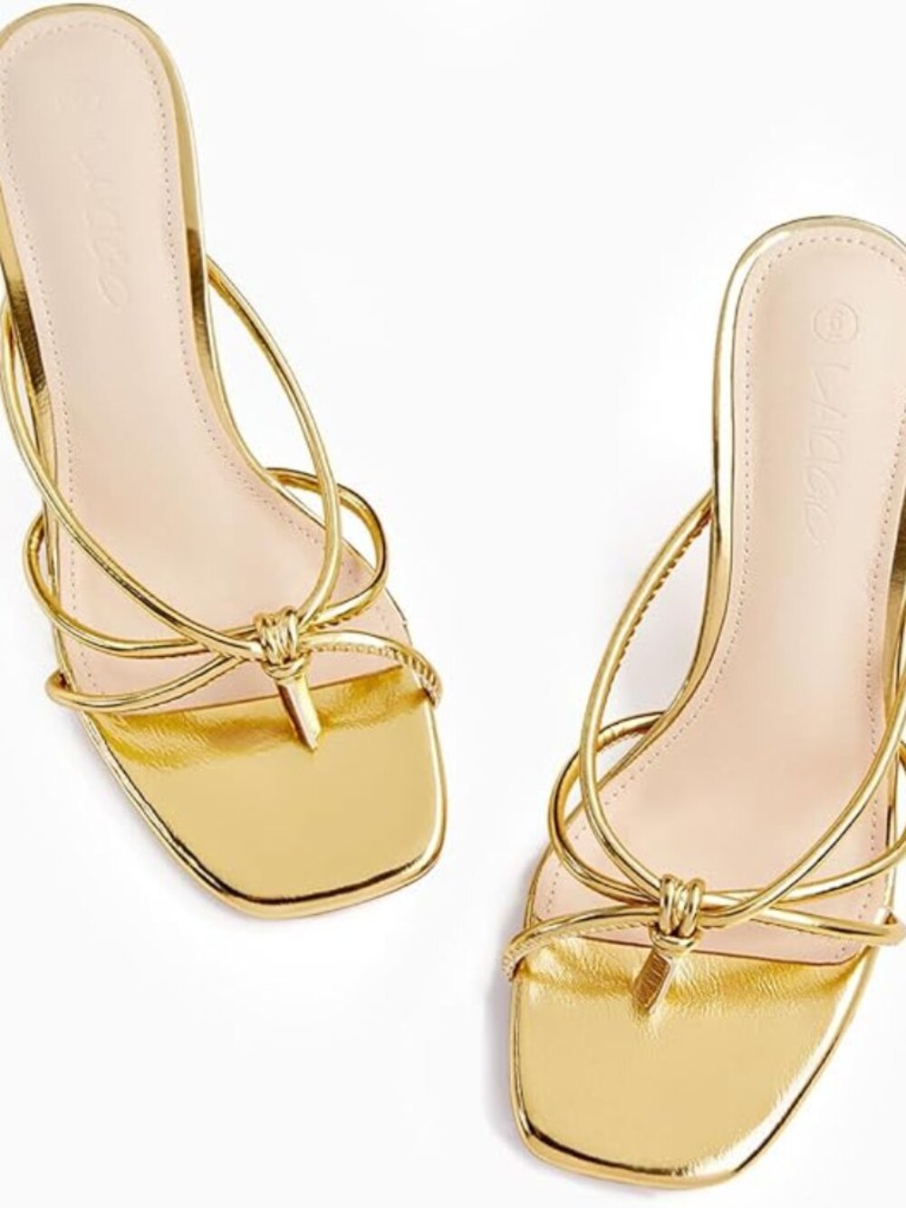 Women’s Square Open Toe Flip Flops Stiletto Heels Strappy Thong Slide on Slingba